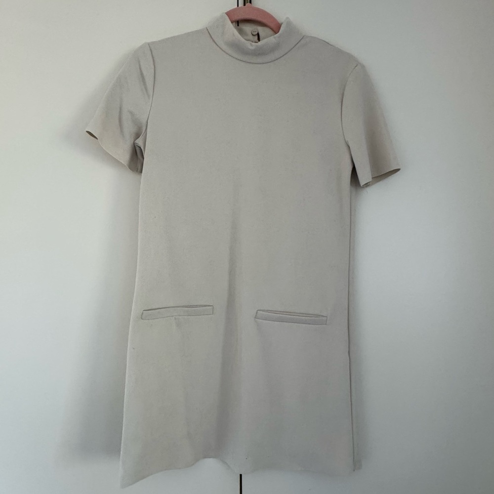 NWT Zara Cream Shift Mini Dress